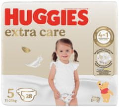 4x HUGGIES Extra Care 5 eldobható pelenka (12-17 kg) 28 db