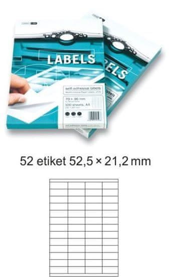 Smartline Europapier öntapadós címkék 100 ív A4, 52 címke, 52,5x21,2