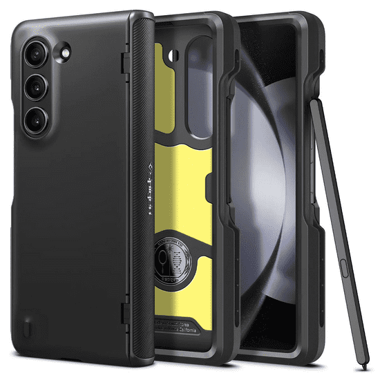 Spigen Samsung Galaxy Z Fold5 SM-F946B, Szilikon tok, műanyag hátlappal, Ceruza tartó, Slim Armor Pro, fekete (8809896745574)