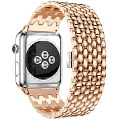 4wrist Sárkány mintázatú acél szíj Apple Watch-hoz 38/40/41 mm - Rose Gold