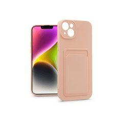 Haffner Apple iPhone 14 szilikon hátlap kártyatartóval - Card Case - pink (PT-6744)