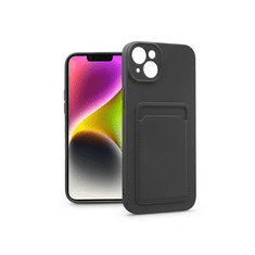 Haffner Apple iPhone 14 szilikon hátlap kártyatartóval - Card Case - fekete (PT-6733)