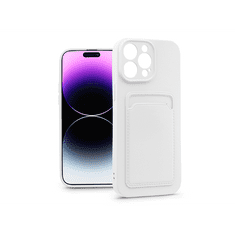 Haffner Apple iPhone 14 Pro Max szilikon hátlap kártyatartóval - Card Case - fehér (PT-6740)