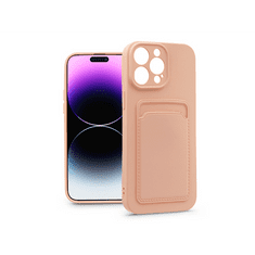 Haffner Apple iPhone 14 Pro Max szilikon hátlap kártyatartóval - Card Case - pink (PT-6742)