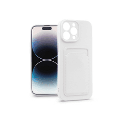 Haffner Apple iPhone 14 Pro szilikon hátlap kártyatartóval - Card Case - fehér (PT-6737)