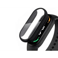 Haffner Xiaomi Mi Smart Band 7 védőtok beépített edzett üveggel - DEFENSE 360 - fekete (ECO csomagolás) (FN0403)