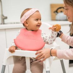 BabyOno Puha műanyag melltartó zsebbel BPA-mentes rózsaszín 6m+