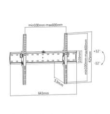 Gembird TV tartó WM-70T-02, 37"-70" (40kg), dönthető