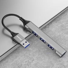 DUDAO A16B HUB adapter USB - 4x USB, fekete