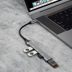 DUDAO A16T HUB adapter USB-C - 4x USB, fekete