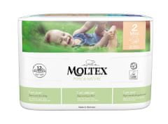 MOLTEX 4x Pure & Nature eldobható pelenkák 2 Mini (3-6 kg) 38 db - ECONOMY PACK