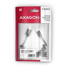 AXAGON BUMM-AM10TB, TWISTER kábel Micro USB <-> USB-A, 0.6m, USB 2.0, 2.4A, ALU, tpe, fekete