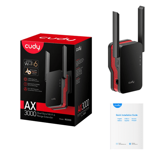 Cudy AX3000 Dual Band WiFi 6 Range Extender (RE3000) (RE3000)