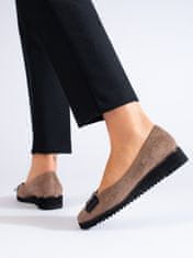 Amiatex Női körömcipő 103068 + Nőin zokni Gatta Calzino Strech, bézs és barna árnyalat, 37