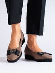 Amiatex Női körömcipő 103068 + Nőin zokni Gatta Calzino Strech, bézs és barna árnyalat, 37