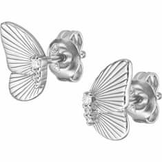 Fossil Bájos ezüst fülbevaló Butterflies kristályokkal JFS00621040