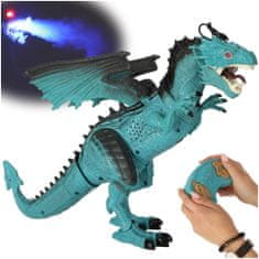 WOWO RC Dragon Dinosaur - Távirányító, séta, fordulatszám, gőz lélegzése, 41 cm