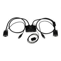 Startech StarTech.com 2 Port USB VGA Cable KVM Switch - USB Powered with Remote Switch - KVM with VGA - Dual Port VGA KVM Switch (SV211USB) - KVM switch - 2 ports (SV211USB)