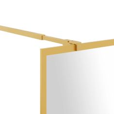 Vidaxl aranyszínű zuhanyfal átlátszó ESG üveggel 100 x 195 cm 154957