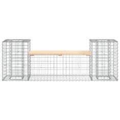 Greatstore tömör fenyőfa gabion kerti pad 183x41x60,5 cm