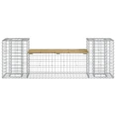 Greatstore tömör impregnált fenyőfa gabion kerti pad 183x41x60,5 cm