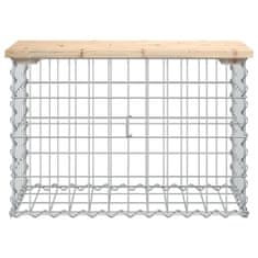 Greatstore tömör fenyőfa gabion kerti pad 63x31,5x42 cm