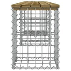 Greatstore impregnált fenyőfa gabion kerti pad 203 x 31 x 42 cm