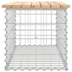 Greatstore tömör fenyőfa gabion kerti pad 83x44x42 cm