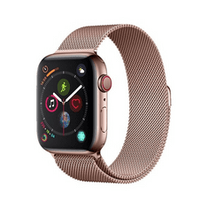 Devia Apple Watch 1-6, SE (42 / 44 mm), fém pótszíj, milánói stílus, mágnes zárral, Elegant, vörösarany