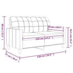 Vidaxl 2 személyes bordó műbőr kanapé 120 cm 359115