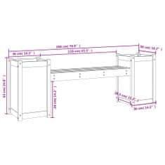 Greatstore fehér tömör fenyőfa növénytartó pad 180x36x63 cm