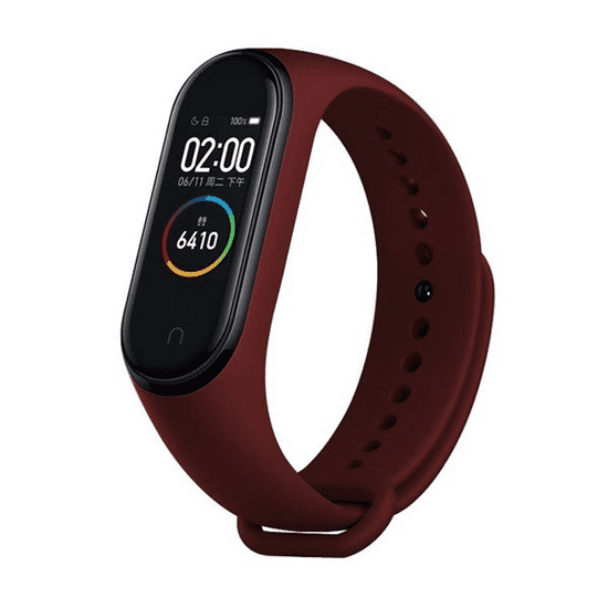 Xiaomi Mi Band 3 / Mi Band 4, szilikon pótszíj, állítható, Devia Delux Sport, bordó