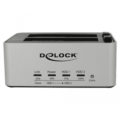 DELOCK Delock 2x 2.5"-3.5" merevlemez dokkoló fekete-szürke (63991)