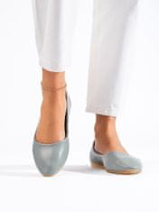 Amiatex Női balerina cipő 103265 + Nőin zokni Gatta Calzino Strech, szürke és ezüst árnyalat, 37