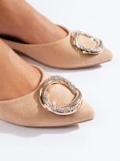 Amiatex Női balerina cipő 103269 + Nőin zokni Gatta Calzino Strech, bézs és barna árnyalat, 36