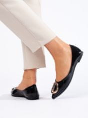 Amiatex Női balerina cipő 103270 + Nőin zokni Gatta Calzino Strech, fekete, 39