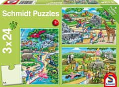 Schmidt Puzzle Nap az állatkertben 3x24 darabos puzzle