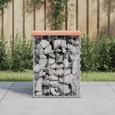 Greatstore tömör duglászfenyő gabion kerti pad 33x31x42 cm