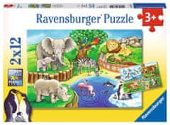 Ravensburger Puzzle Állatok az állatkertben 2x12 db