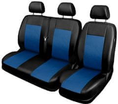 AUTO-DEKOR Autós Üléshuzat Szett, Comfort 2+1, Műbőr, Fekete, Kék