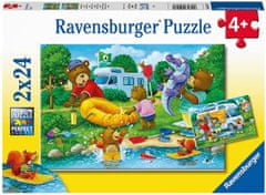 Ravensburger Puzzle Medve családi kemping 2x24 darab