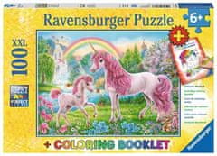 Ravensburger Puzzle Magic Unicorns XXL 100 darab + kifestőkönyv