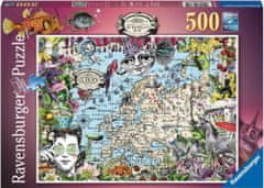 Ravensburger Puzzle Quirky Circus: Európa térképe 500 db