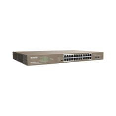 Tenda TEG1126P-24-410W PoE AT Gigabit switch 24x 1Gbps PoE 802.3af/at + 2x SFP,PoE+ 370W, Rackmount, PoE+ 370W