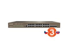 Tenda TEG5328P-24-410W Gigabit L3 PoE+ Switch 370W, 24x 1Gbps PoE+, 4x SFP, STP, IGMP, VLAN, Rack