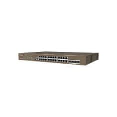 Tenda TEG5328P-24-410W Gigabit L3 PoE+ Switch 370W, 24x 1Gbps PoE+, 4x SFP, STP, IGMP, VLAN, Rack