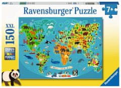 Ravensburger Puzzle Vadállatok világtérképe XXL 150 darab