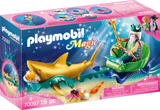 Playmobil PLAYMOBIL Magic 70097 A tengerek királya cápahintóval