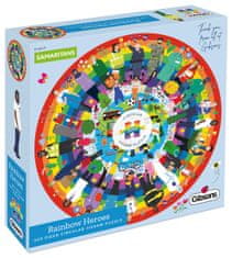 Gibsons Rainbow Heroes kerek puzzle 500 darab