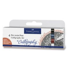 Faber-Castell Faber - Castell Marker Pitt Artist Pen Calligraphy toll - sötét 4 db